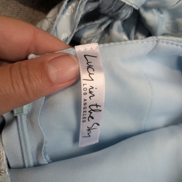 Lucy in the Sky Liana Satin Jacquard One-Shoulder Dress - Picture 4 of 5